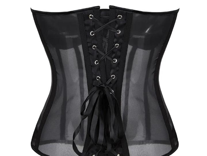 Black Mesh Corset Top / Bustier image 3