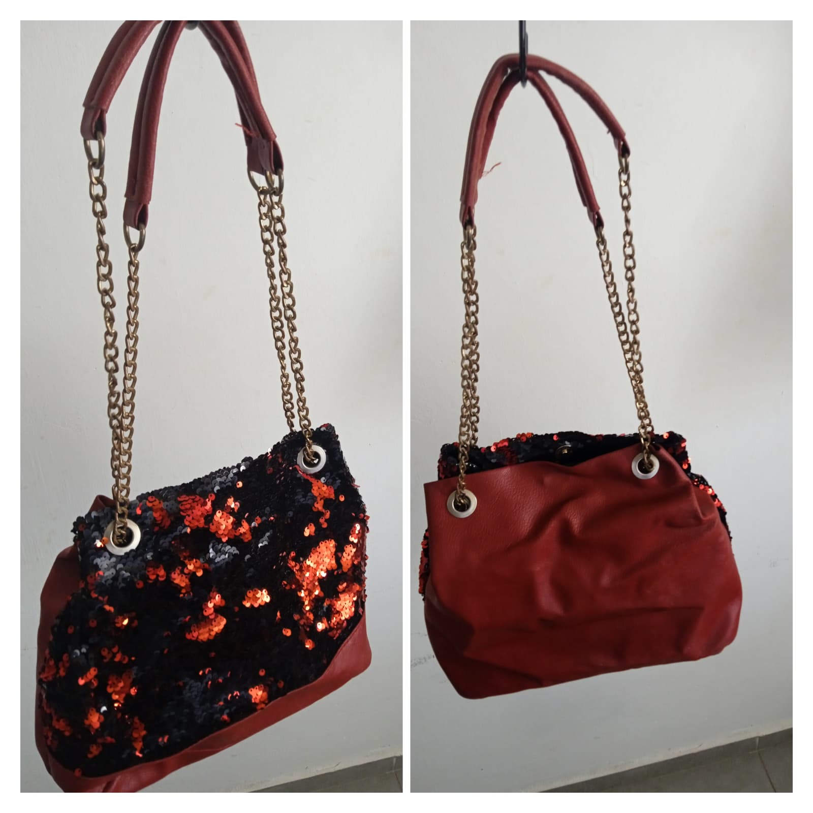 Red Sequin Shoulder Bag for Sale